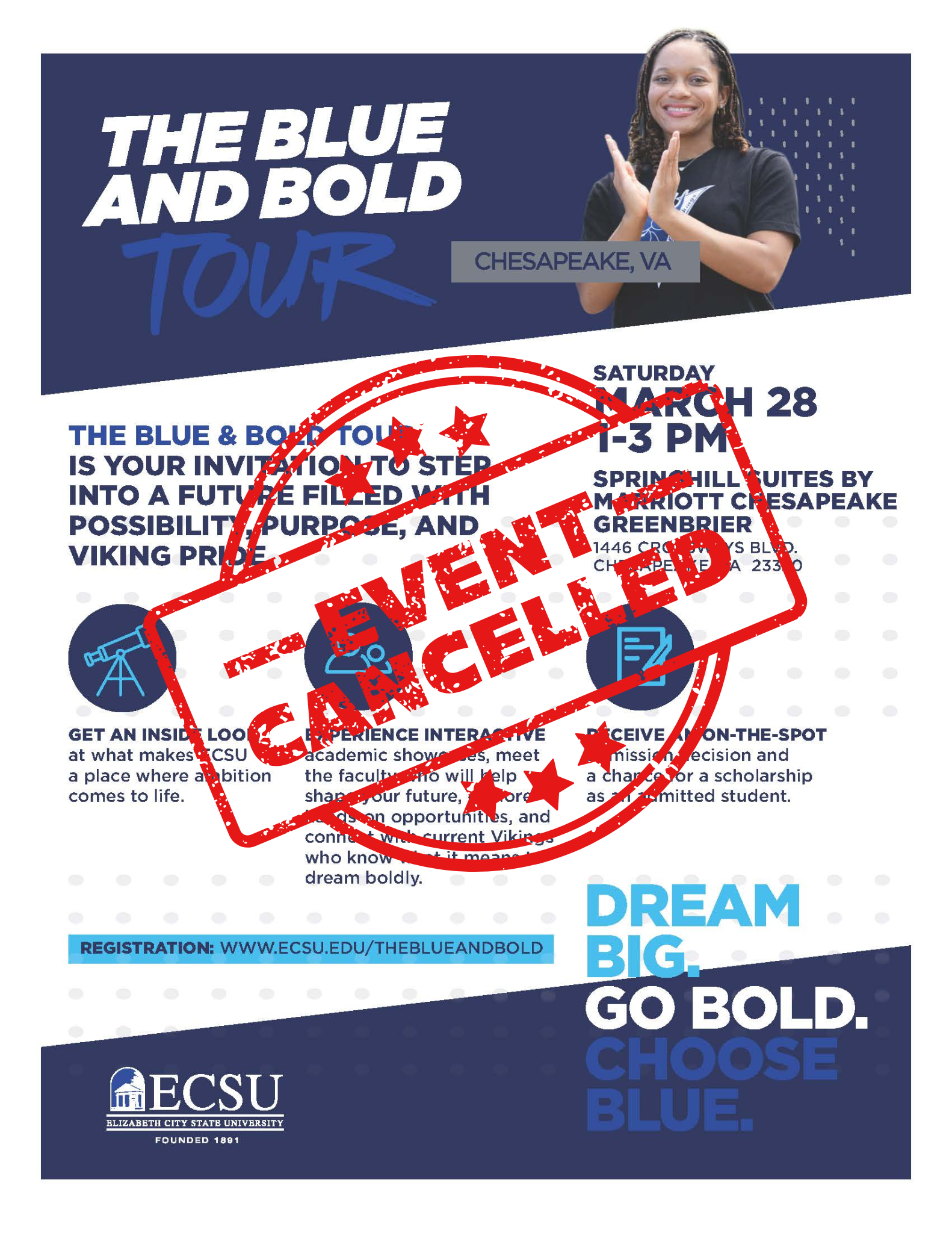 Chesapeake Blue and Bold Cancellation Flyer